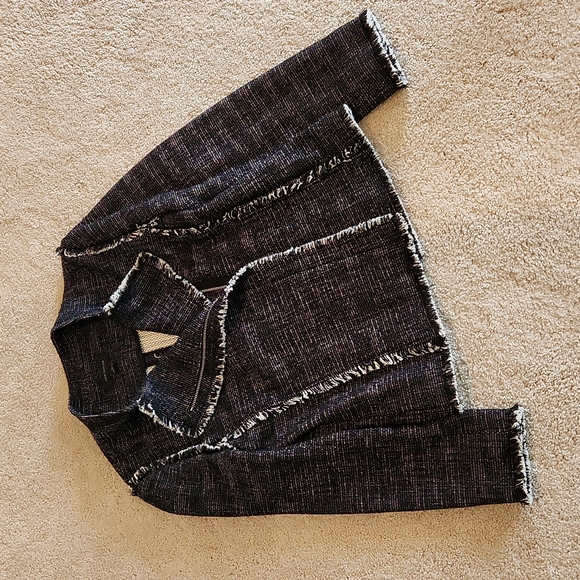 Ann Taylor Woven Moto Style Jacket With Fringe Embellishment - Picture 2 of 13